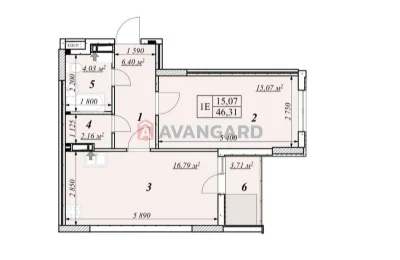 Продаж 1-к роздільної квартири 46 м.кв. Вишгород