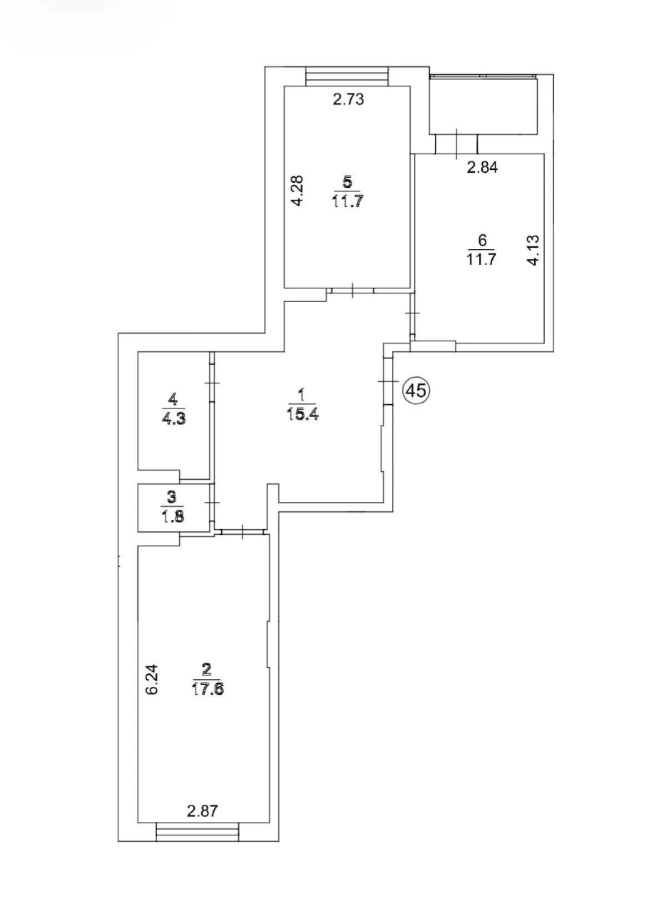 Two-bedroom apartment for sale. Keys immediately. Building is completed.