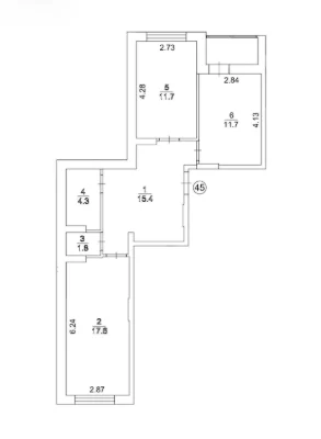 Two-bedroom apartment for sale. Keys immediately. Building is completed.