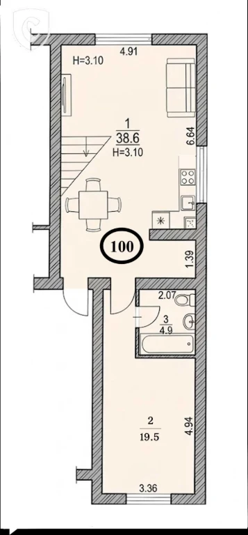 3-room apartment in the center of Vishgorod - "School" residential complex