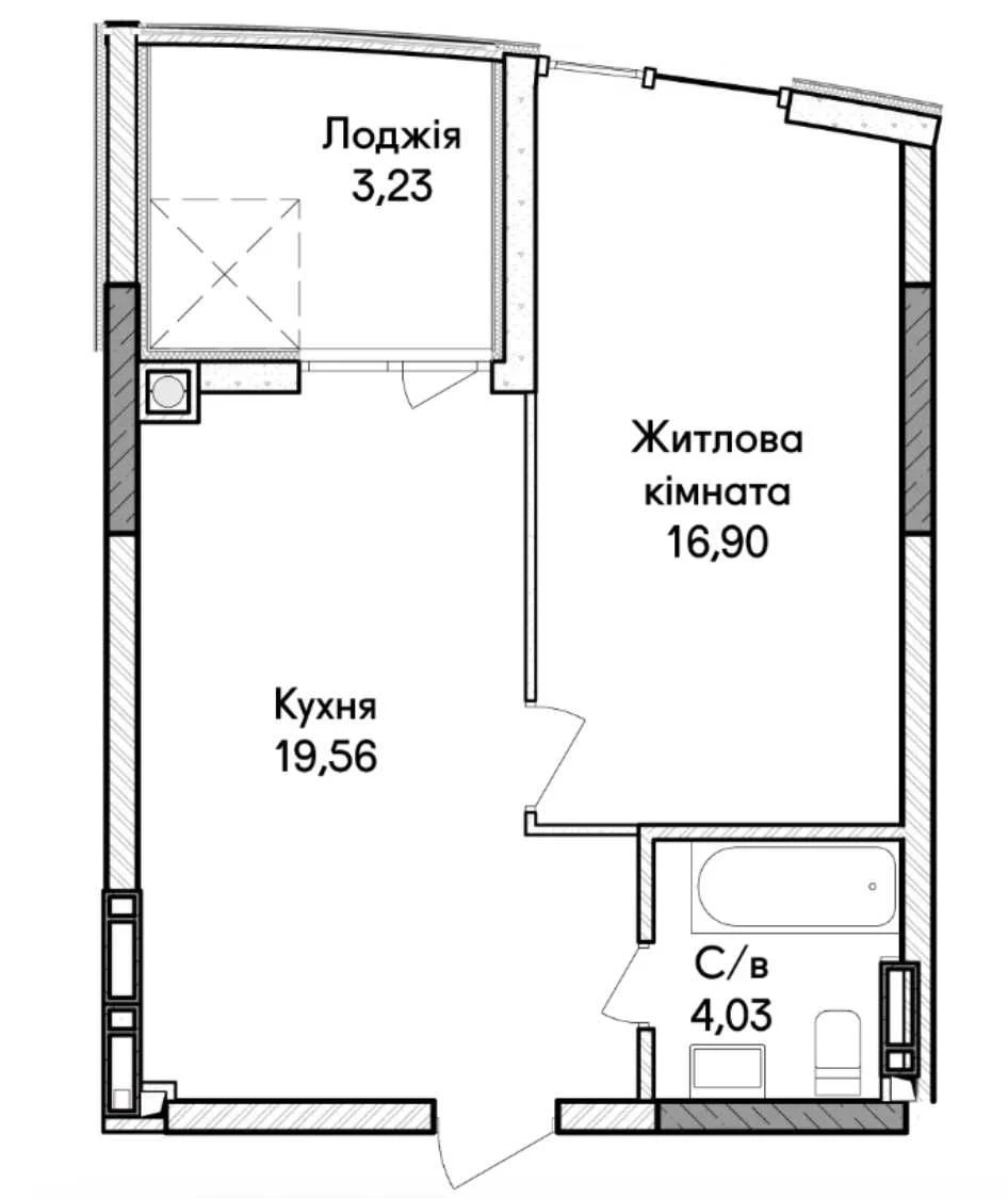 Військовим — квартира за єОселею в новому будинку, 1к кварти