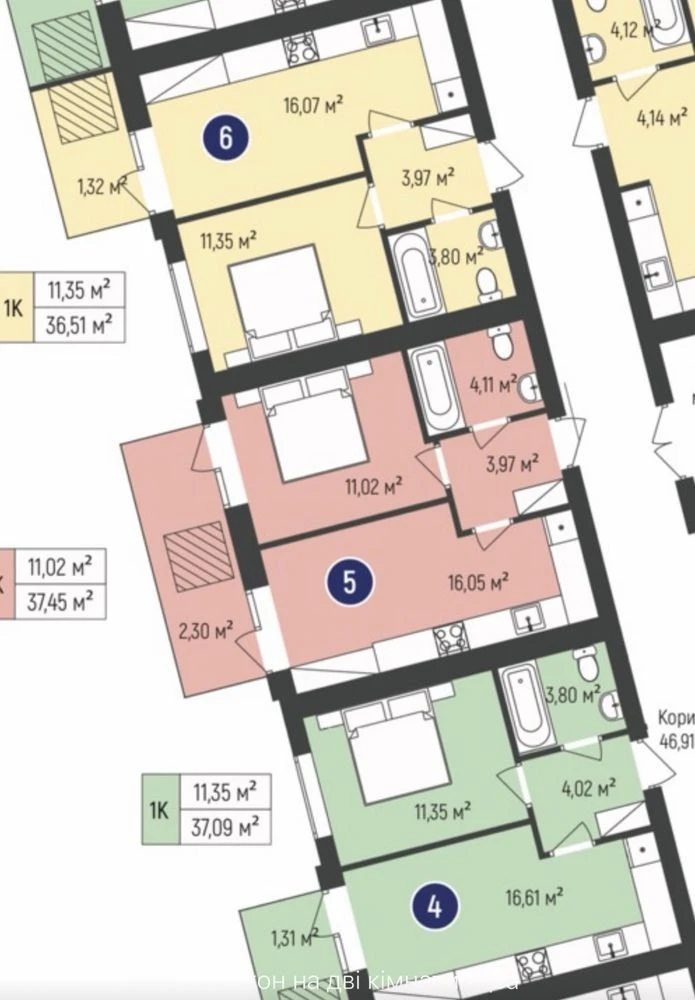 Продаж 1-кімнатної квартири 37,4 м² | ЖК Бургундія 3 | Велик
