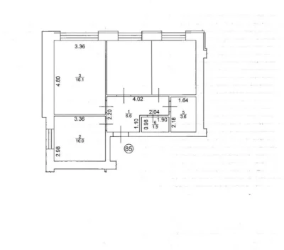 Apartment in ЖК Нові Метри Центр. 2-3 rooms with gas.