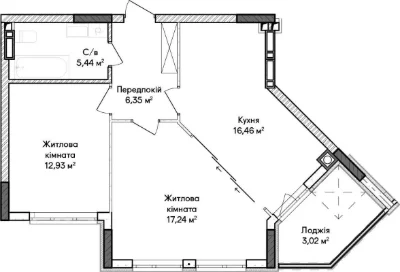 Two-bedroom apartment 62 sq m in Irpin, available from 18,193 UAH