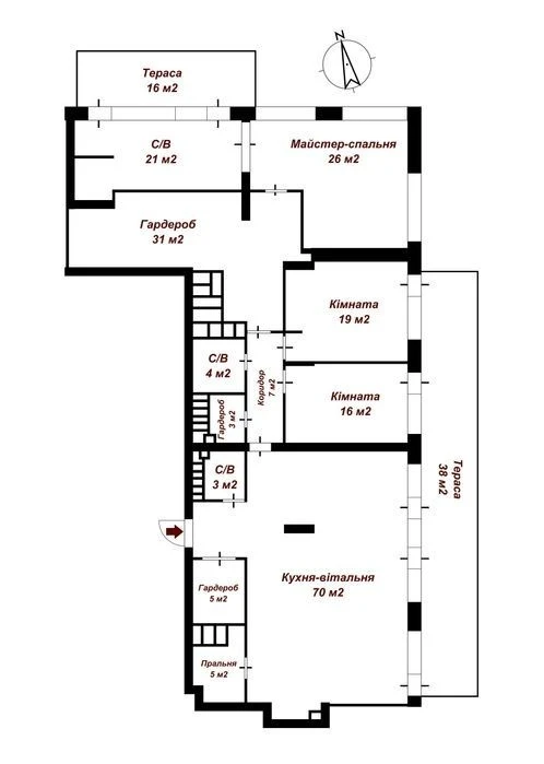 For sale 4-room penthouse 265 m2 in the residential complex Jack House, Lesi Ukrain Blvd.