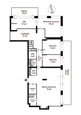 For sale 4-room penthouse 265 m2 in the residential complex Jack House, Lesi Ukrain Blvd.