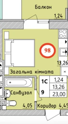 Готова компактна  квартира з балконом в топовий локації.Чудо