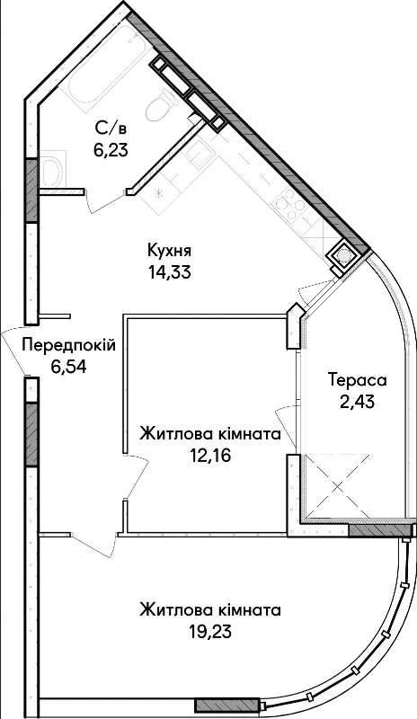 Найдешевша 2-кімнатна квартира в ЖК. Своя тераса та укриття
