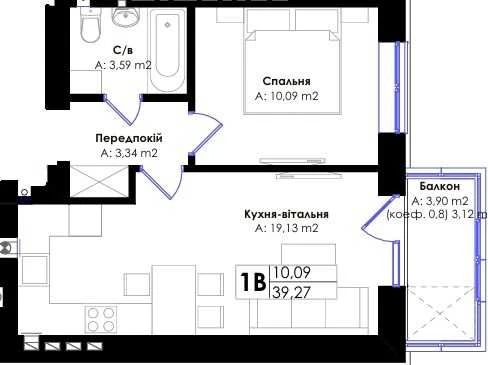 Продається однокімнатна квартира в центрі Ірпеня