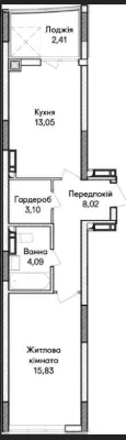 Apartment on Koblyanska Street with a wardrobe and balcony - installment payment