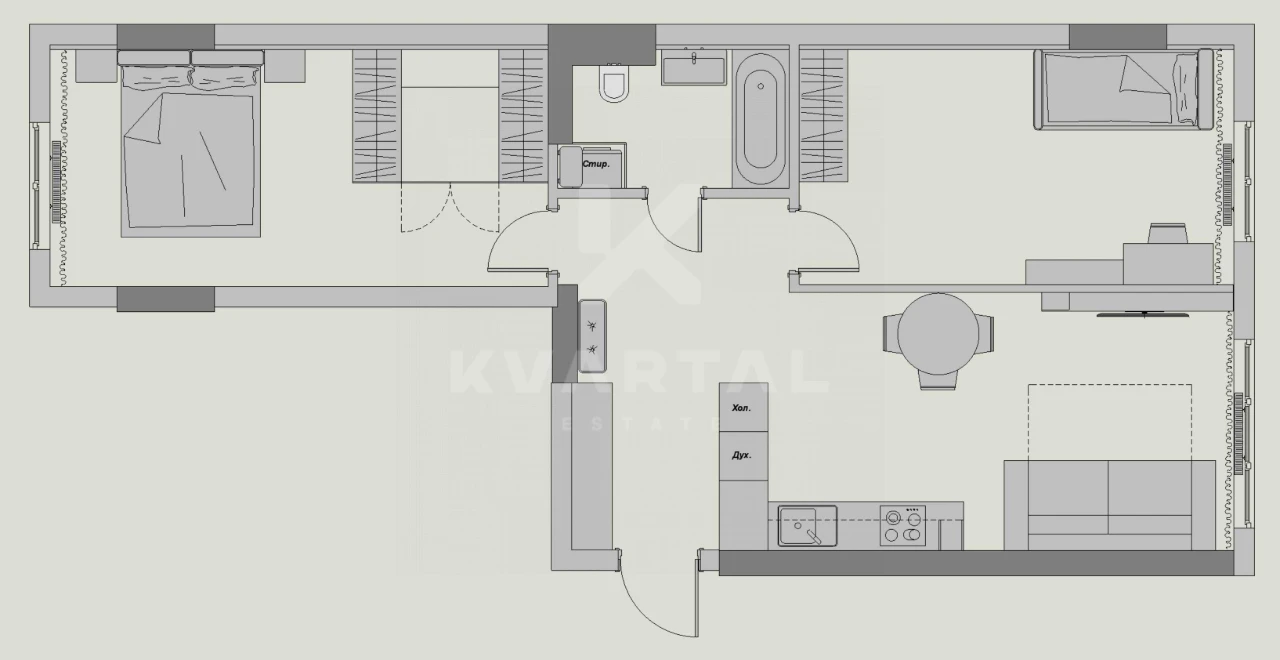 Продаж 2-кімнатної квартири 67м2 Центральний парк