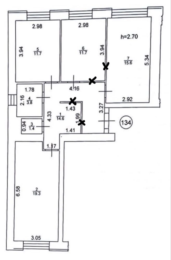 3 bedroom 78 sq.m. Pavlenka ЖК New Meters Center from owner