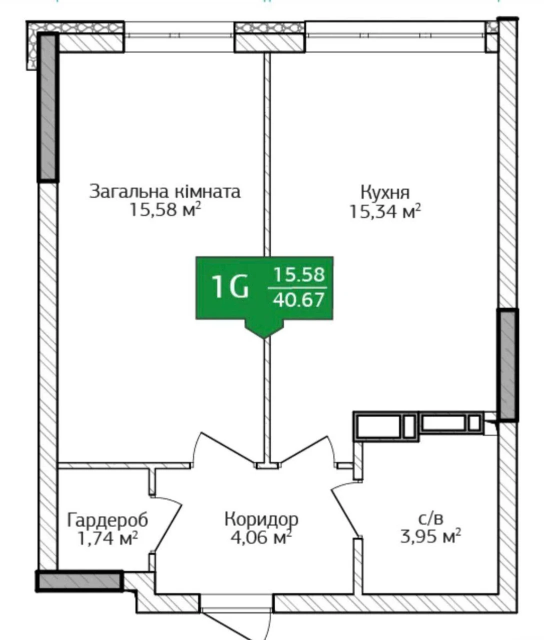 One-bedroom apartment in CityPark2, Irpin
