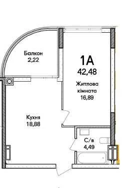 Продаж однокімннатнї квартири в ЖК «Синергія Сіті» — Без ком