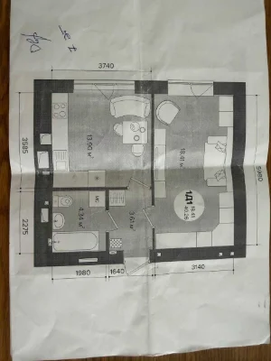 For sale in the center of Irpin, 1-bedroom apartment without renovation