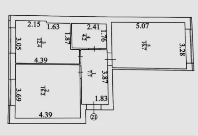 2 room apartment in Irpin, double-sided, gas, єОселя