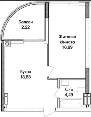 1-bedroom apartment for rent for 3 years - 25,400 UAH/month