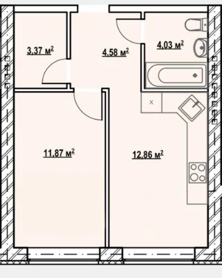Sale of a 1-bedroom apartment in the Comfort Hall residential complex on Sadovyi Street in Irpin