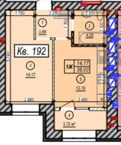 Apartment for Sale, Renovation, Installment. 1-bedroom apartment in