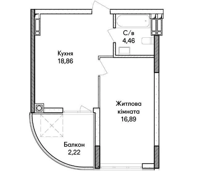 One-bedroom apartment in the new Synergy City complex. Comfortable.