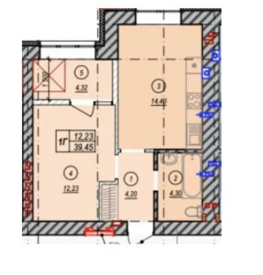 Government Єоселя Program Sale 1-bedroom apartment 39.5 sq m, ЖК Моло