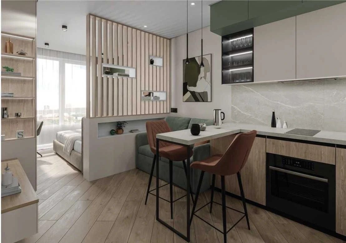 Studio apartment with renovation. Irpin'