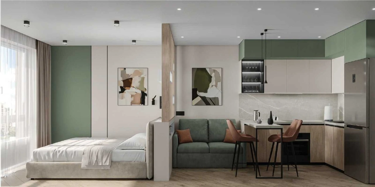 Studio apartment with renovation. Irpin'
