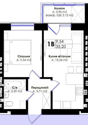 1к квартира біля Центрального парку у безвідсоткове розтермінування