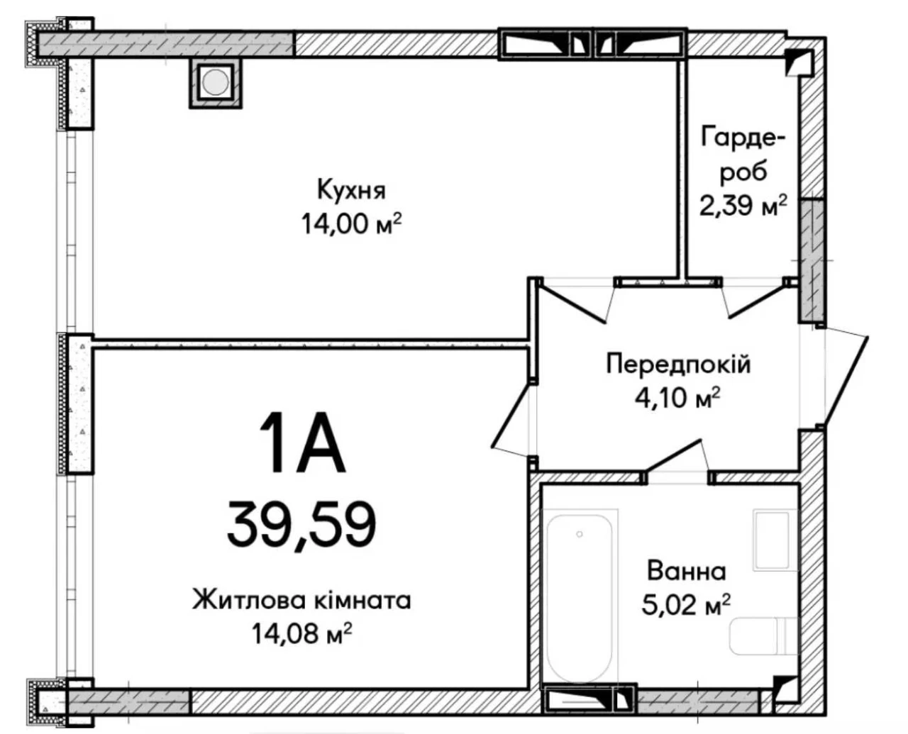 1-кімнатна квартира. НОВИЙ ЖК З УКРИТТЯМ