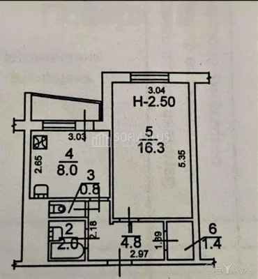 1-room apartment, 34 sq.m