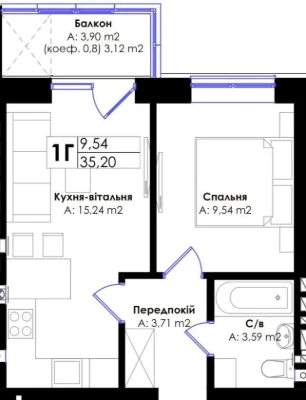 Продається 1-кімнатна квартира в Ірпені. Поруч Центральний парк.