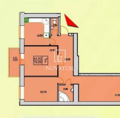 ТЕРМІНОВИЙ ПРОДАЖ! Велика 3к під ремонт, площа 74м2. ПОРУЧ Ш
