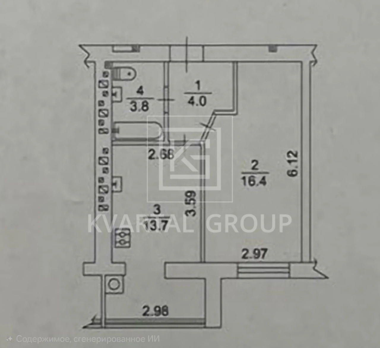1-bedroom apartment for sale near the park in Irpin