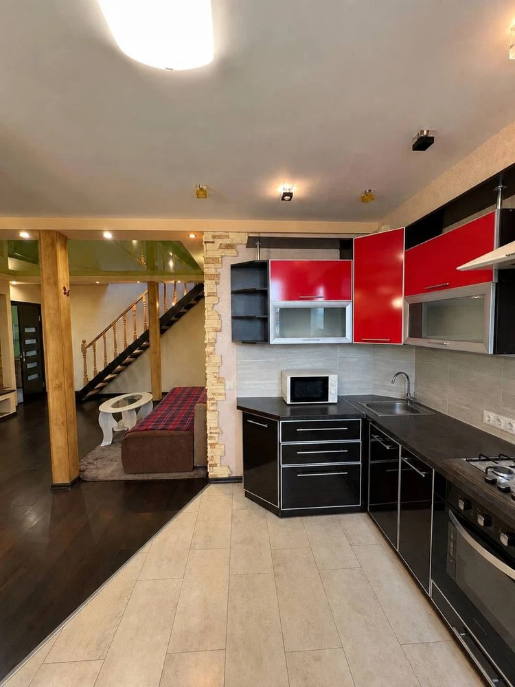 For sale a two-level 3-room apartment with gas heating.