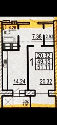 For sale 1-room apartment in the Ovis residential complex. The building has been completed.