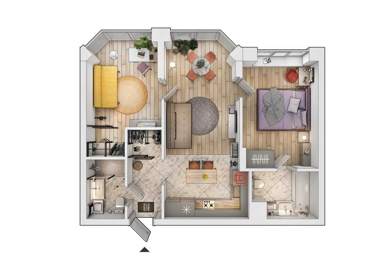 3-room apartment in the "Münhausen 2" residential complex. Payment terms up to 45 months.