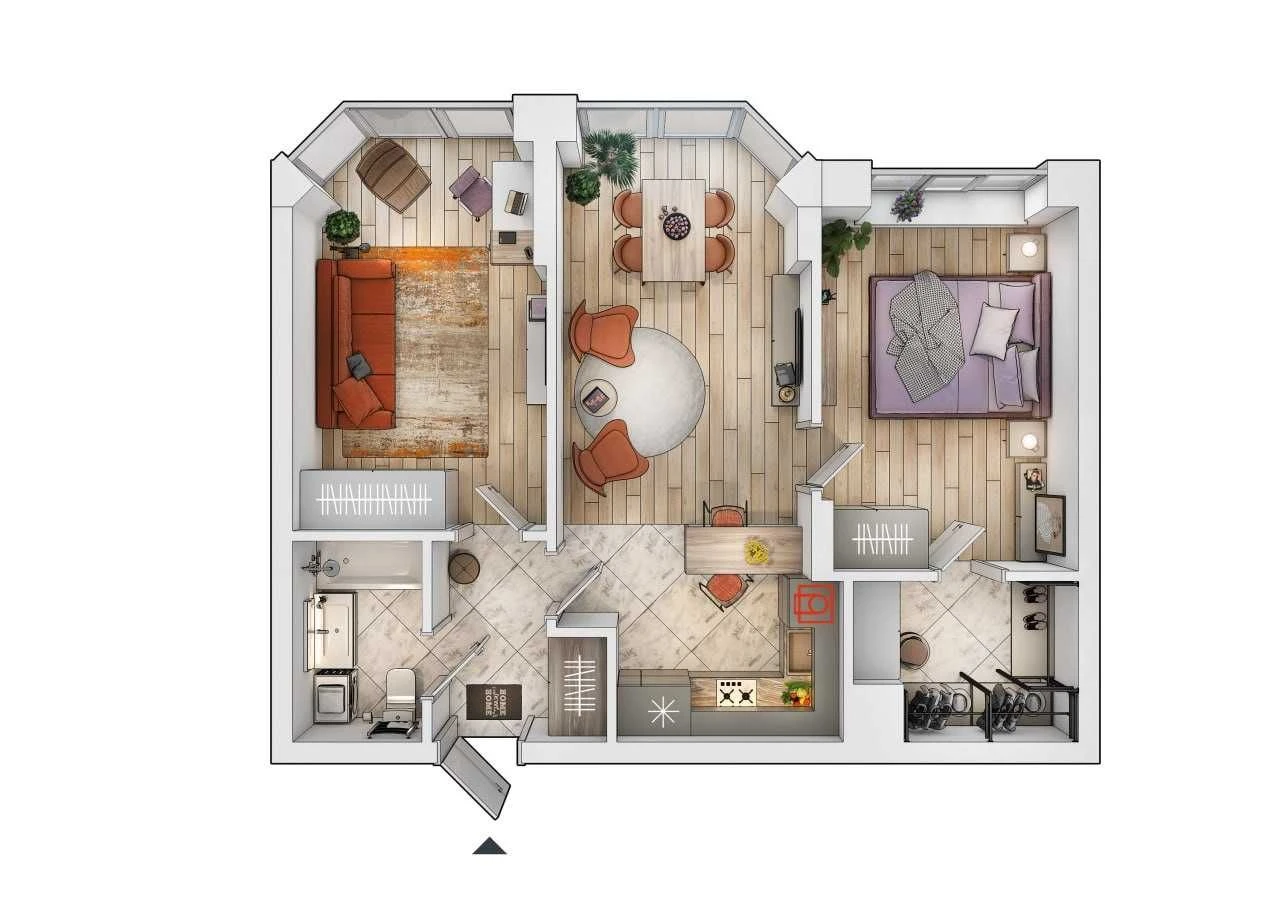 3-room apartment in the "Münhausen 2" residential complex. Payment terms up to 45 months.