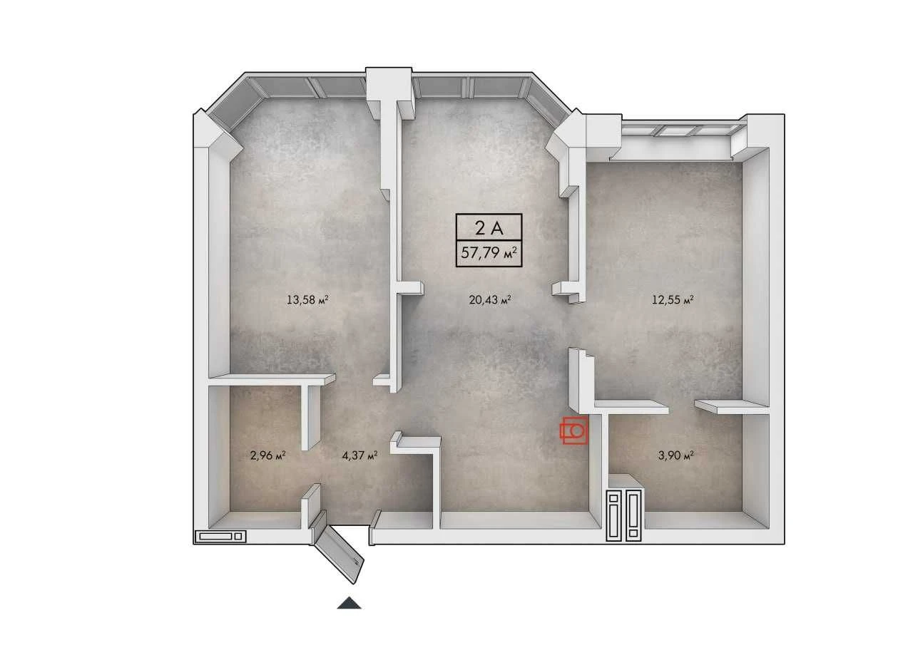 3-room apartment in the "Münhausen 2" residential complex. Payment terms up to 45 months.