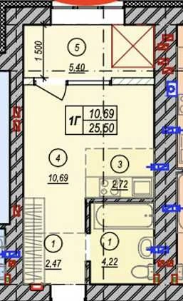 Discount on 25.5 sq m studio apartment in ЖК Молодість 3 + installment payment