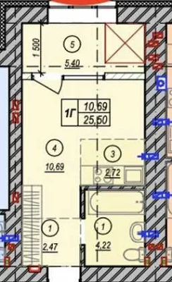 Discount on 25.5 sq m studio apartment in ЖК Молодість 3 + installment payment
