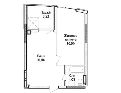 1-bedroom apartment in the Synergy residential complex. Installment plan for 3 years - 23,026 UAH/