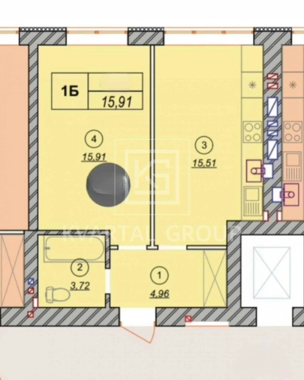 Apartment for Sale: One-bedroom apartment in Молодість, Irpin – Gas Heating