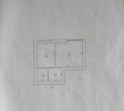 Two-room apartment with a large studio kitchen