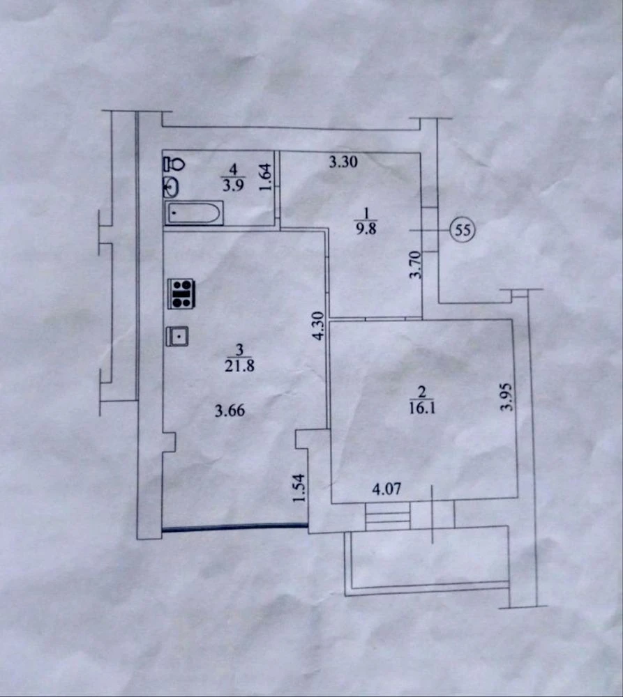 Spacious 1-bedroom apartment in the area of Central Park in a modern building