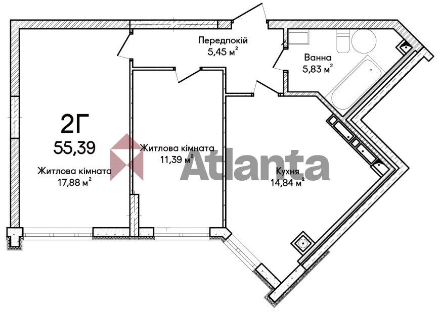 Synergy City 2-bedroom apartment / State programs / Irpin
