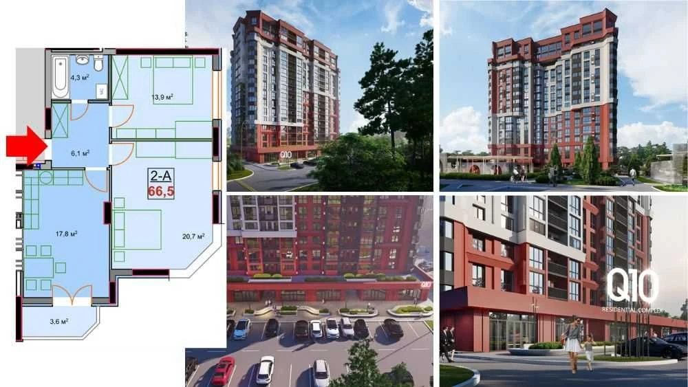 Продаж актуальної 2к квартири 66 м2 - 55 621 $ (837 дол м2!)