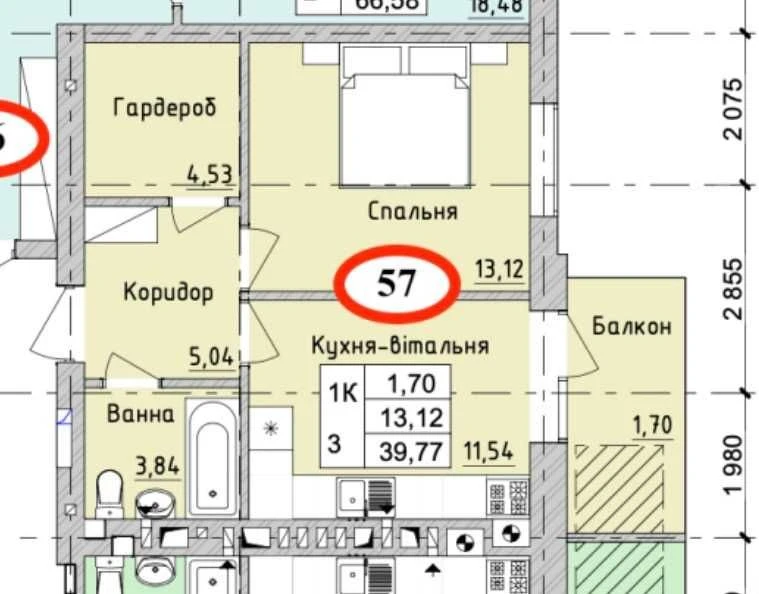 No commission! 1-bedroom apartment 40.4 sq m, Irpin – from developer