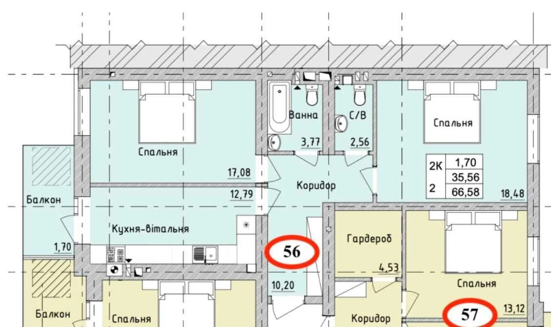 No commission! 2-room apartment 65 sq m in Irpin - from the developer