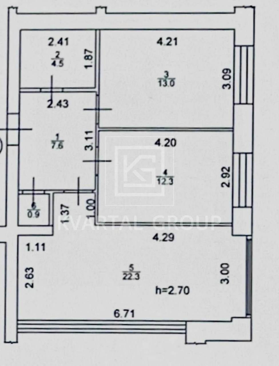 Продається 2-кімнатна квартира 60,6 м² в ЖК «Центральний Преміум»