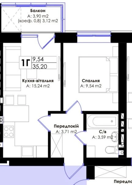 В готовому будинку по вул Літературній продам квартиру з газ